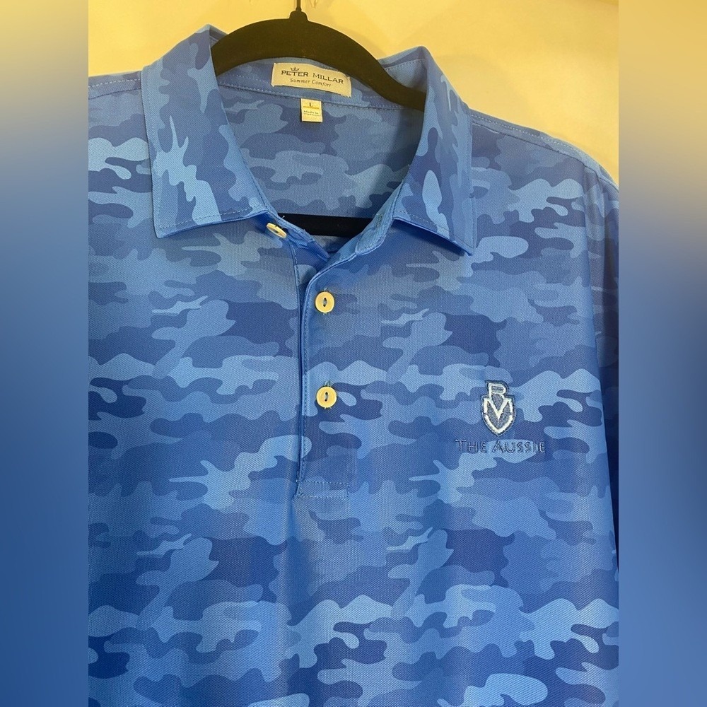 PETER MILLAR x ROYAL MELBOURNE Size‎ Large Men's Camo Summer Comfort Polo Shirt